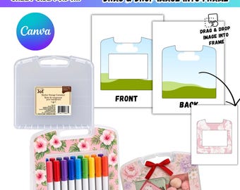 Dollar Tree Marker Storage Label Template,Canva Editable Marker Organizer Label,Pen Holder Box Container Label,Party Favor Box Template
