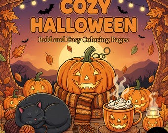 Cozy Halloween Coloring Pages Coco Wyo Coloring Book Cute Cozy Spooky Comfy Digital Coloring Bold Easy Pngs PDF Pages for Kids Teens Adults