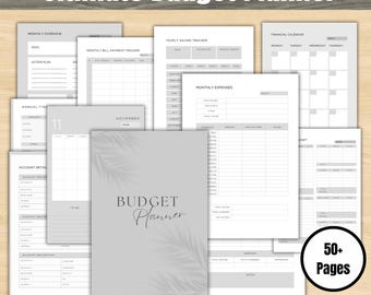 Simple Budget Finance Planner Bundle Printable, Digital finance journal, finance planner bundle pdf book, budget planner binder