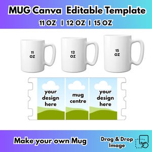 12 Oz Mug Template - Etsy