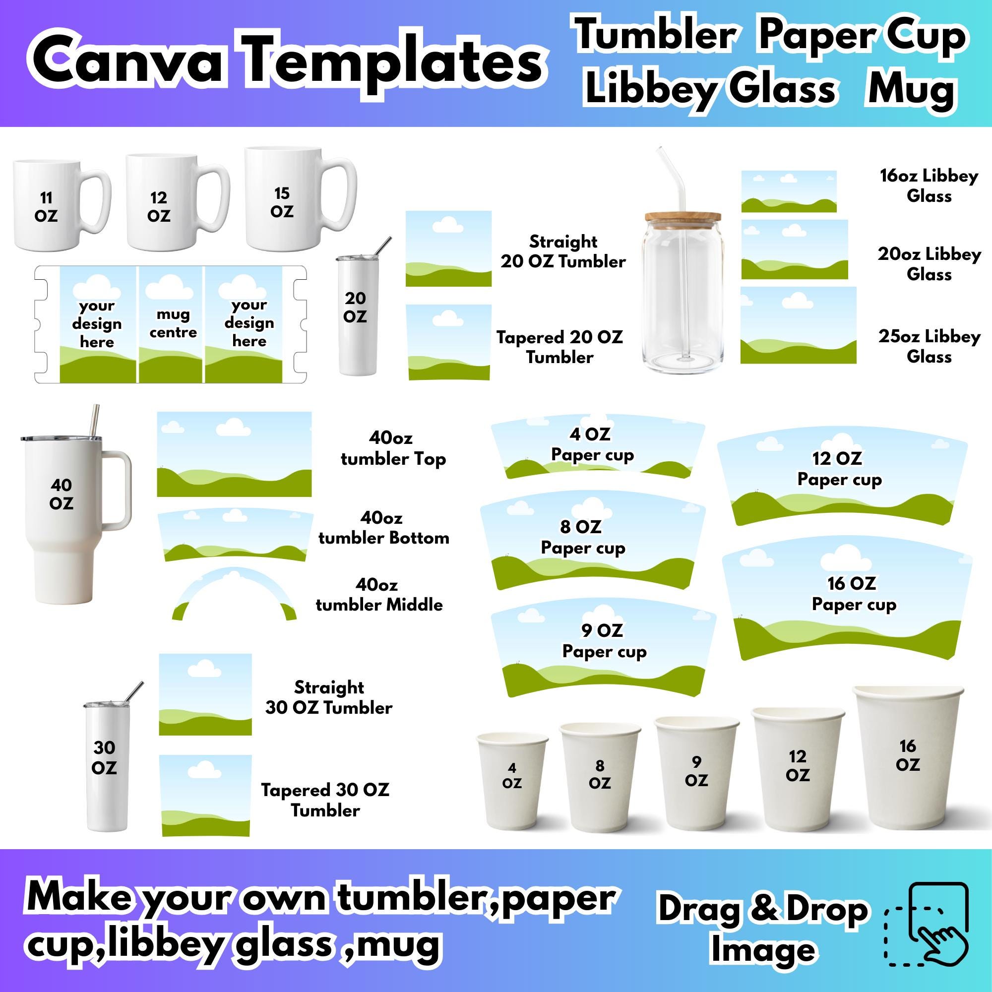 16 Oz Mug Template - Etsy