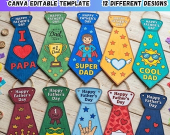 12 Vatertag Krawatte Karte Handwerk, Vorschule Färbung Kinder Aktivität DIY, druckbare PDF Krawatte Geschenk für Papa, Color Cut Krawatte Karte, Bibel Handwerk Shirt Krawatte