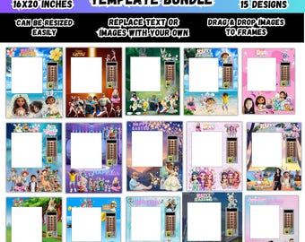 Modèle modifiable de distributeur automatique de Pâques, téléchargement numérique de conceptions imprimables de bricolage de toile, affichage d'activité de fête de Pâques de personnages de dessins animés d'enfants