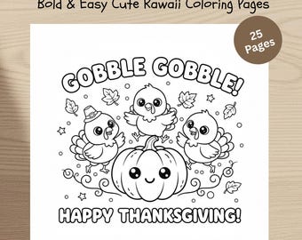 Thanksgiving Coloriages Automne Livre De Coloriage Kawaii Facile Audacieux Et Confortable Coco Wyo Coloriage numérique pour enfants, adolescents et adultes
