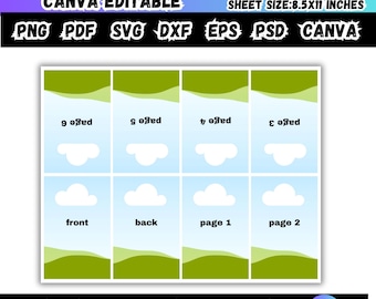 Plantilla editable de folleto de Canva, plantilla de minilibro para colorear, folleto para colorear personalizado de una página, regalos de fiesta DIY y actividades para el aula.