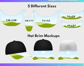 Lot de modèles de chapeau de camionneur, conception par sublimation, bord de chapeau vierge modifiable sur toile, cadres personnalisables Svg png eps dxf téléchargement immédiat