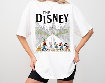 Retro Mickey and Friends Crossing Street Shirt, Disney Abbey Road Tee, Vintage Mickey Mouse Tshirt, Disneyworld Trip, Disneyland Family Gift