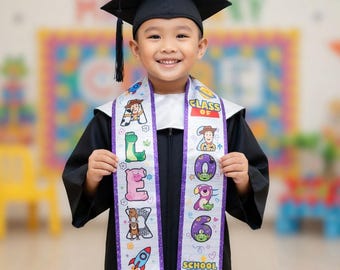 Custom Kids Graduation Stole, Personalized Toy Story Graduation Sash, Kindergarten Preschool Elementary School Stole,Class of 2026 Grad Gift