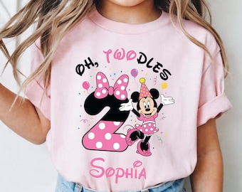 Custom Minnie Mickey Birthday Shirt, Mickey  Minnie Mouse Party, Disney Birthday Shirt, 2ND Birthday Shirt, Disneyland Trip, Birthday Tee