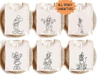 Retro Disney Trip T-shirt, Mickey and Friends Tees, Disney Family Vacation Shirt, Disney All Characters Shirt