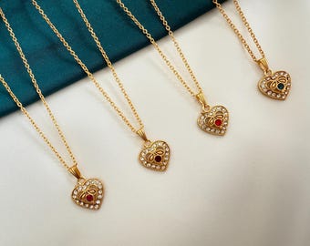 Stainless Steel Heart Pendant Necklace – Gold-Finished Heart