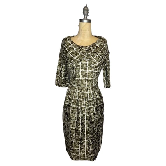 1950s Silk Square print dress - image 1