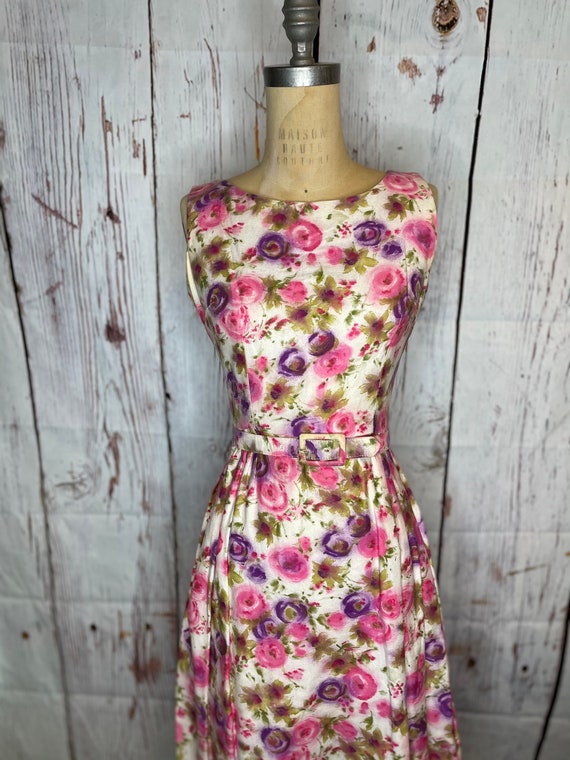 1950s floral print dress - image 4