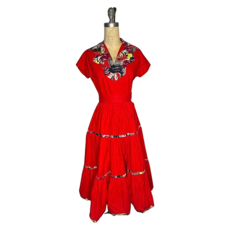 1950s red skirt set image 1