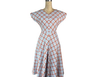 1950s print dress