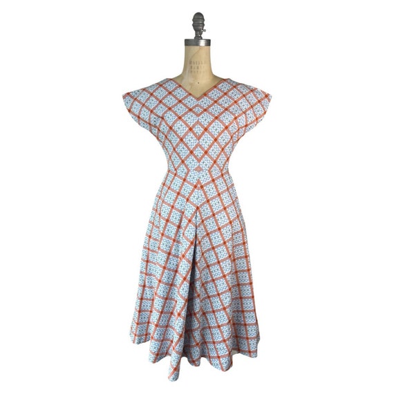 1950s print dress - image 1