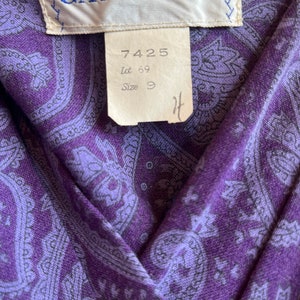 1940s Purple Paisley Print Dress image 5