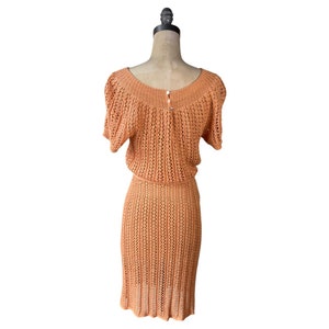1930s Salmon Knit Dress with Wrap image 5