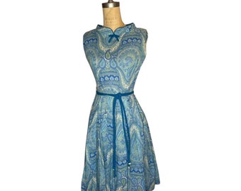 1950s paisley print dress