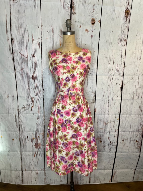 1950s floral print dress - image 3