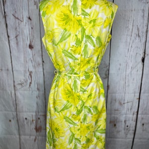 1950s yellow floral print dress image 4