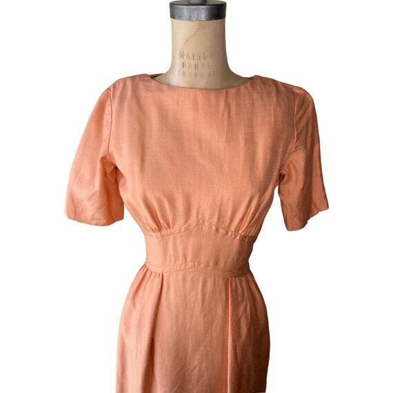 1960s peach wiggle dress - image 3