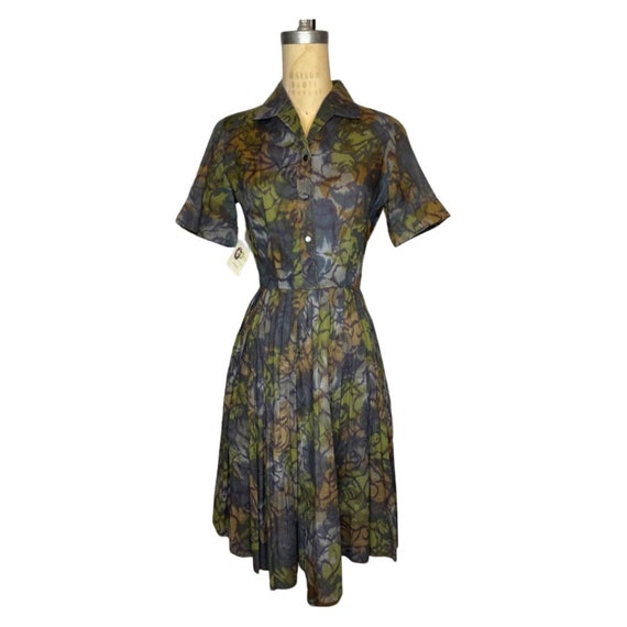 1950s print dress - image 1
