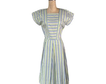 1940s pastel striped dress