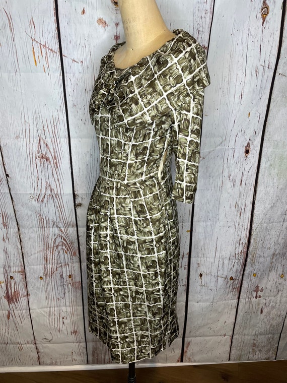 1950s Silk Square print dress - image 2