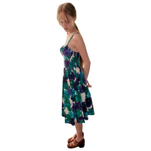 1950s blue green and purple spaghetti strap sundress image 3