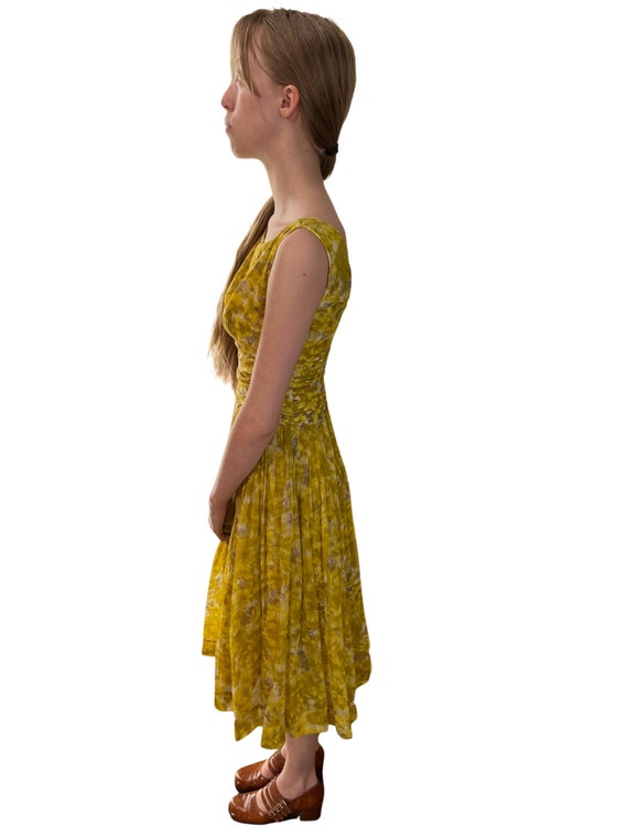 1950s mustard yellow floral sundress - image 4