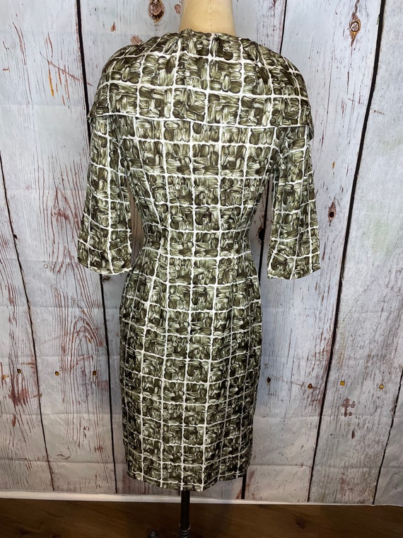 1950s Silk Square print dress - image 5