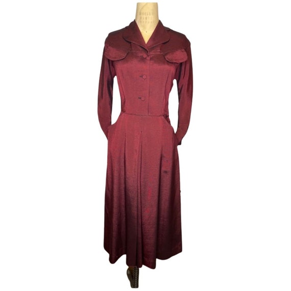 1940s red and black dress - image 1