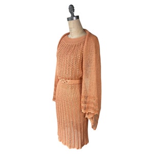 1930s Salmon Knit Dress with Wrap image 2