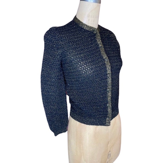 1960s black and gold cardigan - image 1