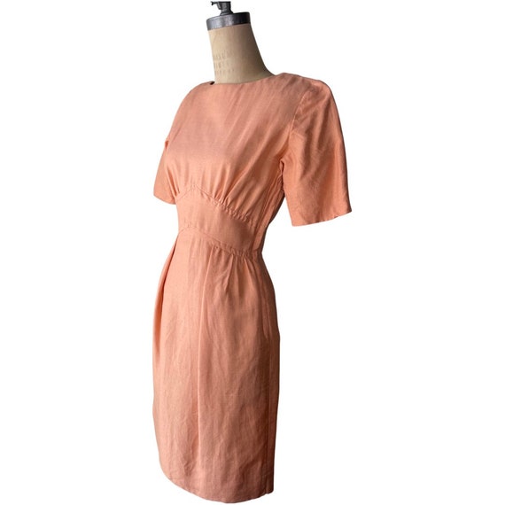 1960s peach wiggle dress - image 1