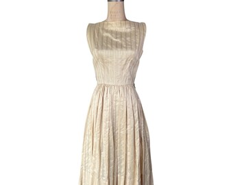 1950s gold striped sundress