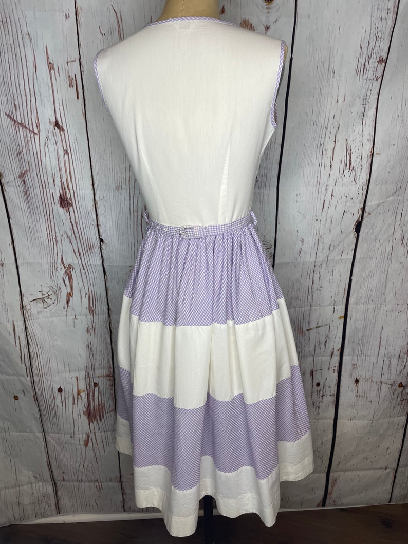 1950s purple gingham dress image 4