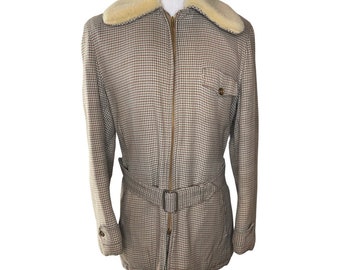 Men’s 1940s zipper jacket with Sherling collar