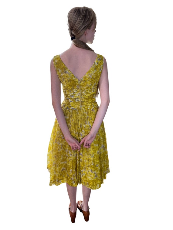 1950s mustard yellow floral sundress - image 5
