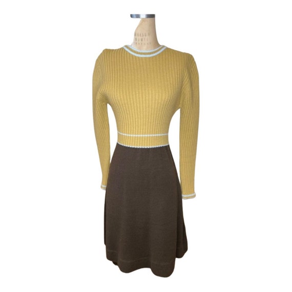 1970s knit color block dress