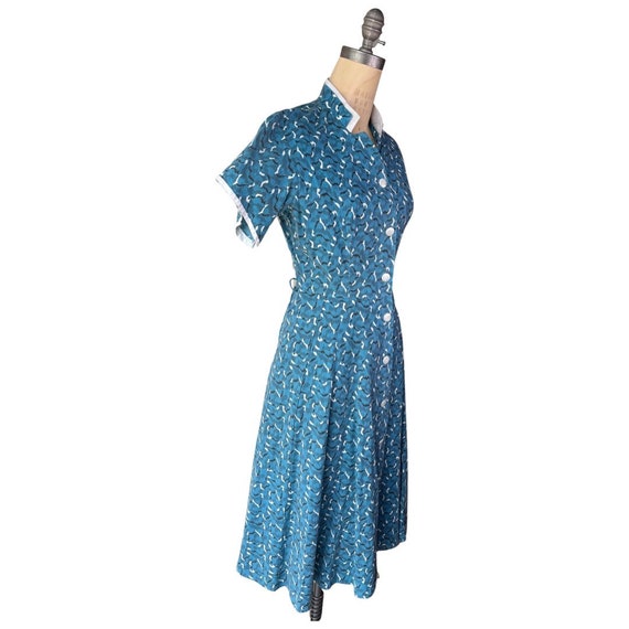 1940s blue print sundress - image 2