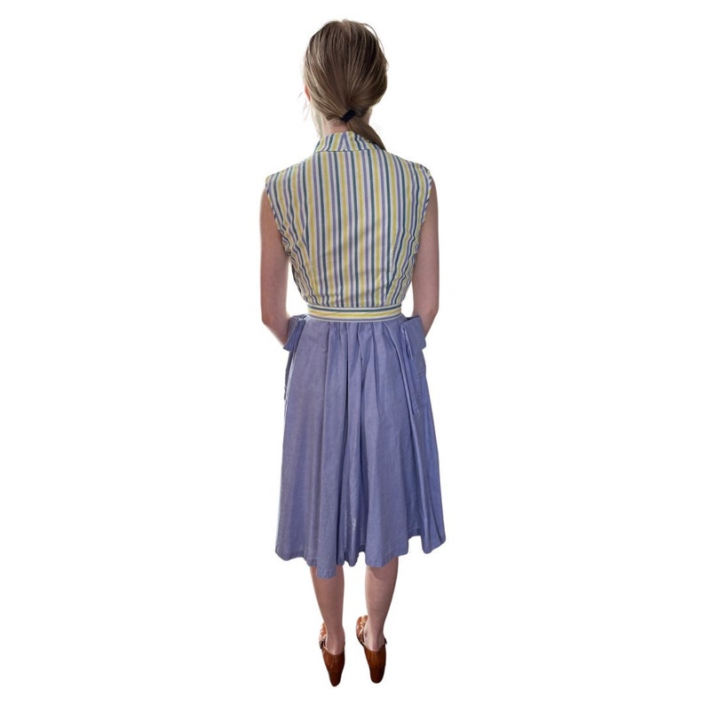 1940s Purple Striped Sundress image 3