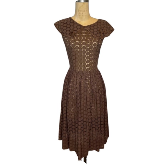 1940s eyelet dress - image 1