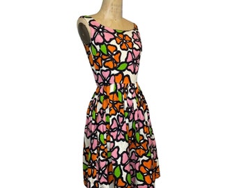 1950s flower print dress