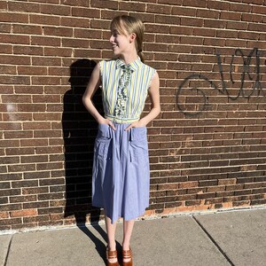 1940s Purple Striped Sundress image 4