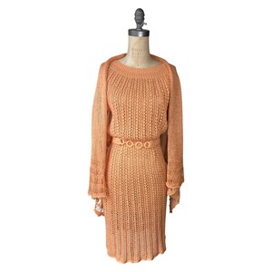 1930s Salmon Knit Dress with Wrap image 1