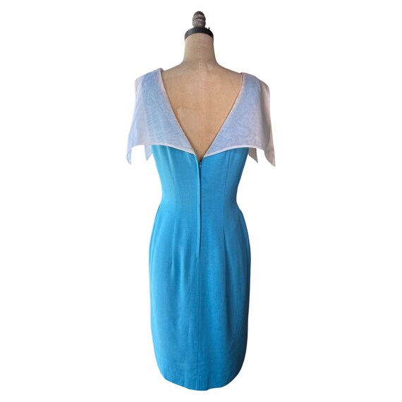 1960s Blue Linen Lilli Diamond Wiggle Dress - image 4