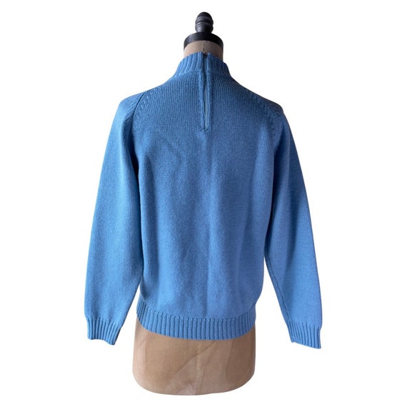 1970s blue wool and suede sweater - image 4