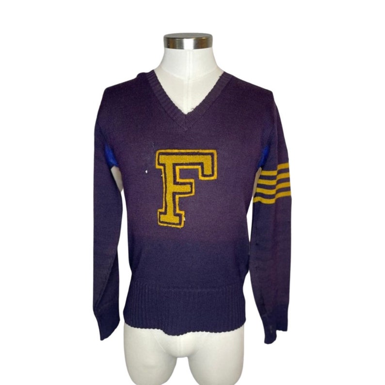 1930s mens letterman sweater image 1